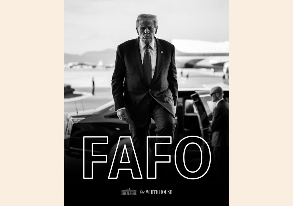 FAFO 문구가 포함된 인스타그램 게시글 캡처 화면